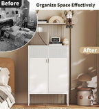 White Metal Storage Cabinet - Image 5