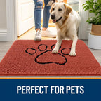 OLANLY Dog Door Mat for Muddy Paws 30x20, Paw Print Design Chenille Mud Mat | - Image 6
