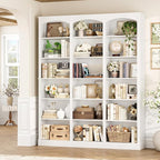 FACBOTALL 71" Triple Wide Bookshelf, 6 Tier Bookcase, Large White Bookshelf - Image 8
