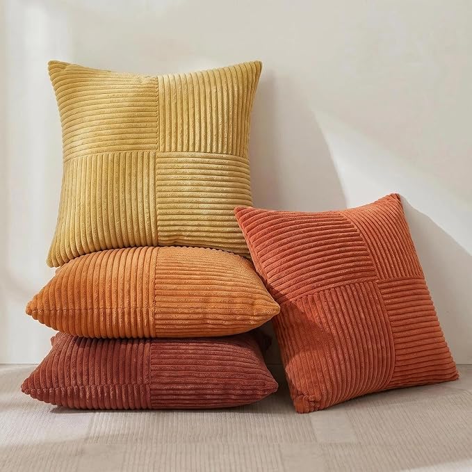 Fancy Homi Set of 4 Boho Fall Decorative Throw Pillow Covers 18x18 Inch - Image 2