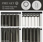 Topfinel Extra Long Grey Linen Blackout Curtains 120 inches Long Thermal - Image 4