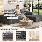 95" Cloud Sectional Couch with L-Shape Chaise, Modular Comfy Sofa Chaise Longue - Image 3