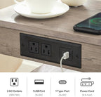 HOOBRO Side Table with Charging Station and USB Port, Small End Table - Image 6