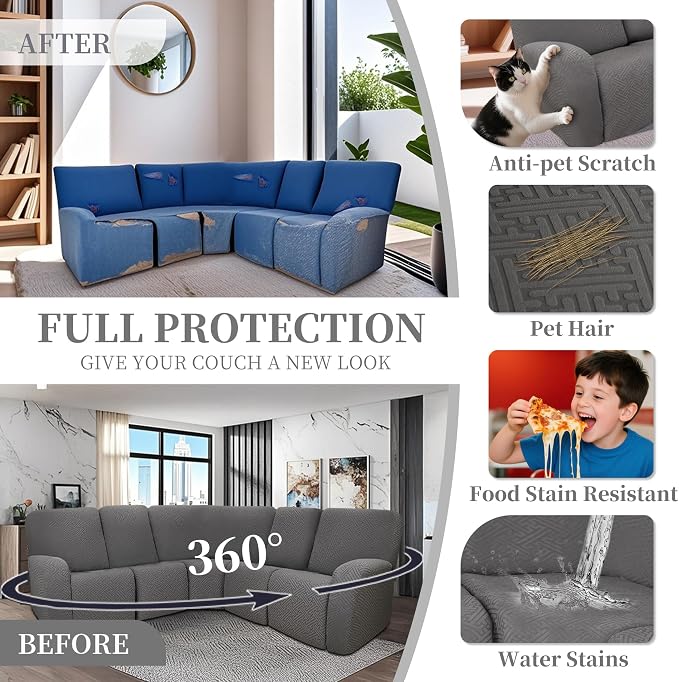 100% Waterproof Sectional Recliner Couch Covers - Image 5