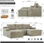 96" Sectional Couches for Living Room Cloud Couch Sofa - Image 2