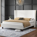 HOWE King Size Bed Frame with 50.8" Tall Wingback Headboard, Modern Corduroy by HOWE