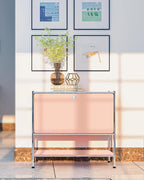 Metal Sidetable with Flap Door, 27.5" Height - Image 2