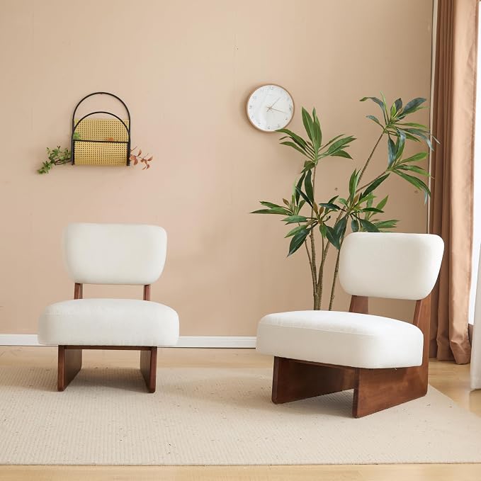 GDFStudio Upholstered Armless Accent Chairs Set of 2 Modern Side Chair - Image 3