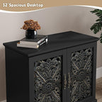 ARTPOWER Accent Cabinet with 2 Doors, Vintage Carved Wood Storage Cabinet - Image 5