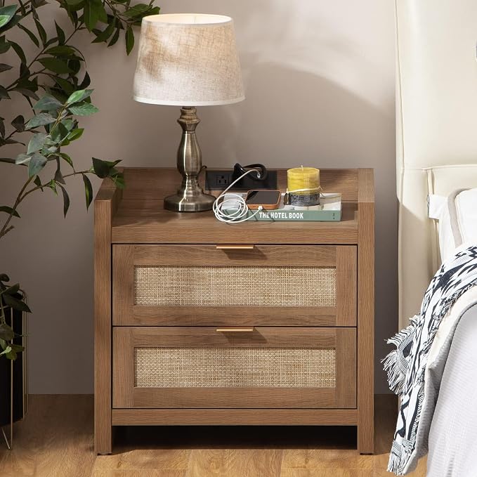 SICOTAS Rattan Nightstand End Table by SICOTAS