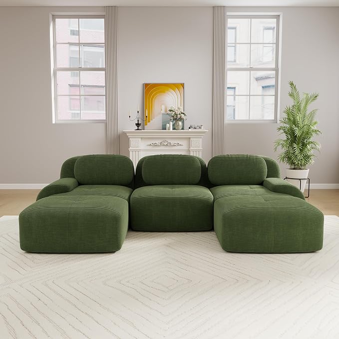 Boneless Sectional Couch, No Assembly Required, 117.3” U Shaped Modular Cloud - Image 2