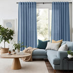 Stone Blue Linen Curtains 84 Inches Long - Image 6