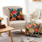 OBSEDE Floral Decorative Throw Pillow Covers 18x18 Set of 4, Double-Sided Print - Image 7