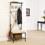 SEI Furniture - Dovanti Entryway Storage Rack & Bench Seat - Transitional Design - Image 7