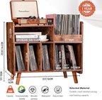 Record Player Stand, Large Record Player Table Cabinet - Image 3