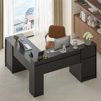YOMILUVE 63" Farmhouse L Shaped Desk - Image 8