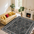Vintage Black Living Room Rug, 9x12 Washable Area Rugs by Unknown