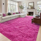 9x12 Extra Large Hot Pink Fluffy Soft Area Rug Non-Slip - Image 2