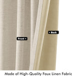 MIULEE 100% Blackout Linen Curtains 42 x 84 Inch Light Ivory 2 Panels | Thermal - Image 6