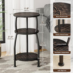 Small Round Side Table, 3-Tier End Table - Image 3