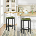 HOOBRO Bar Stools, Counter Height Stools, Saddle Barstools - Image 2