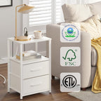 TUTOTAK End Table with Charging Station, Side Table with 2 USB Ports and Outlets - Image 4