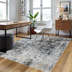 4x6 Area Rugs for Living Room Washable Bedroom Dining Room Black Grey Gold | - Image 3