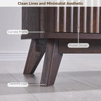 OKD 70" Mid Century Modern Fluted TV Stand, Entertainment Center, Media Console - Image 5