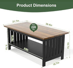 YOSHOOT 39.4" Farmhouse Coffee Table - Image 2