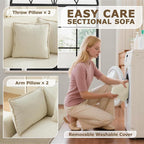 78" Modular Sectional Sofa, Cloud Couch Loveseat Sofa, Deep Seat Washable - Image 6