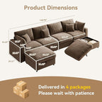 WorthFurni 140” Oversized Cloud Sectional Couches - Image 2