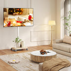 Rfiver Rolling TV Stand for 32 to 55 60 Inch TVs up to 88lbs, Height Adjustable - Image 2