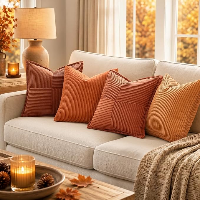 MIULEE Fall Burnt Orange Decorative Throw Pillow Covers - Image 3