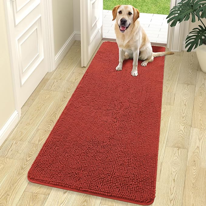 OLANLY Dog Door Mat for Muddy Paws 70x24, Super Absorbent Chenille Mud Mat | by OLANLY
