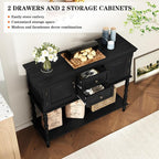 ARTPOWER Console Table with 2 Drawers, Retro Entryway Table with 2 Door - Image 5
