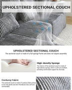 110" Cloud Sectional Couch, Modular Sectional Sofa - Image 3