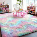 Fluffy Vibrant Area Rugs for Girls Bedroom, Plush Shaggy Colorful Rugs for Kids - Image 8