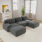 Boneless Sectional Couch, No Assembly Required, 117.3” U Shaped Modular Cloud by ModonChicSofasCouches