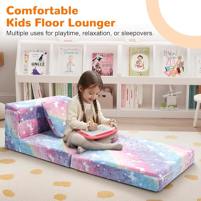 MeMoreCool Glow Rainbow Unicorn Tri-fold Sofa Bed - Image 3