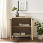 Walker Edison Reema Fluted Door Accent Table, 32 Inch, Coastal Oak - Image 4