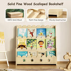 EXPERLAM Scalloped Kids Bookshelf, 3-Tier Front Facing Toddler Bookshelf - Image 6