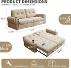 Convertible Couches, Queen Size Pull Out Sofa Bed - Image 2