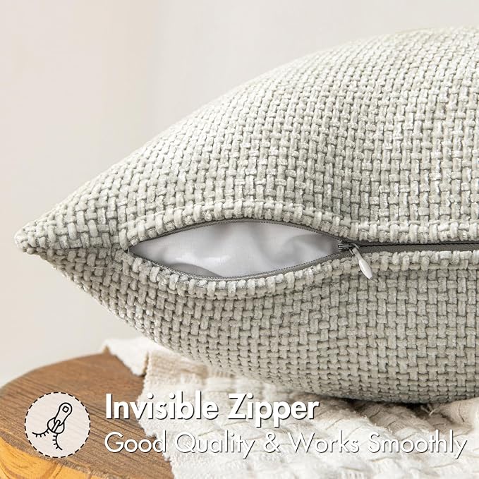 MIULEE Decorative Couch Throw Pillow Covers 20x20 Inch Grey-White 2 Pack | - Image 5