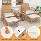 Tangkula 5 Pieces Patio Wicker Conversation Set, Outdoor Furniture Set - Image 5