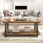 FOLUBAN Modern Coffee Table, Rustic Wood Center Table - Image 6