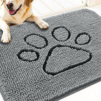 OLANLY Dog Door Mat for Muddy Paws 34x21, Paw Print Design Chenille Mud Mat | by OLANLY