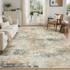 Rugflix 5x7 Area Rugs for Living Room, Washable Gold Beige Grey Large Rug | - Image 9