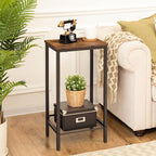 HOOBRO Tall Side Table, Industrial End Telephone Table - Image 4