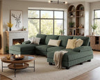 Furniwell Convertible Sectional Sofa Couch, 4 Seat Sofa Set - Image 3