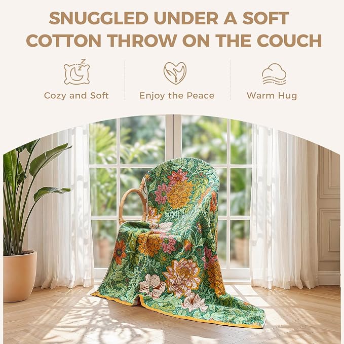 LUTBM Boho Throw Blanket for Couch Sofa Chair Summer Cotton Blankets for - Image 3